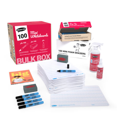 Bubble Handwriting Double-sided A4 Mini Whiteboards - 100, With Accessories
