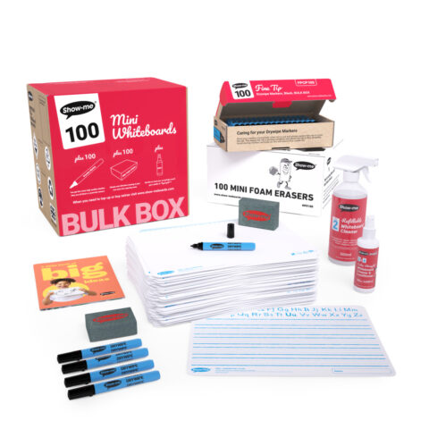 Handwriting Double-sided A4 Mini Whiteboards - 100, With Accessories