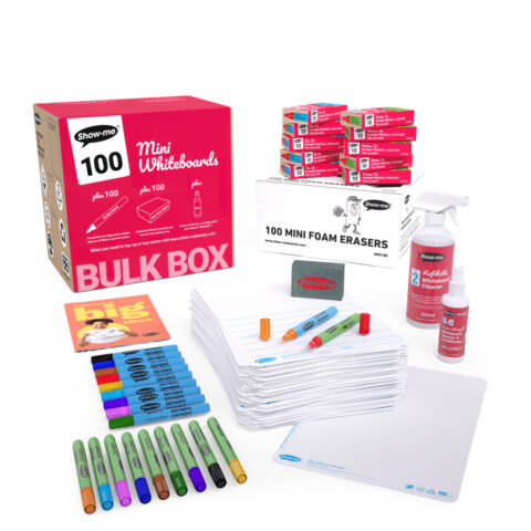 Picture Story Double-sided A4 Mini Whiteboards - 100, With Accessories