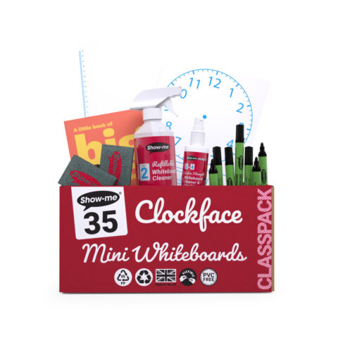 Clockface Double-sided A4 Mini Whiteboards - 35, With Accessories