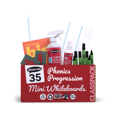Phonics Progression Double-sided A4 Mini Whiteboards - 35, With Accessories