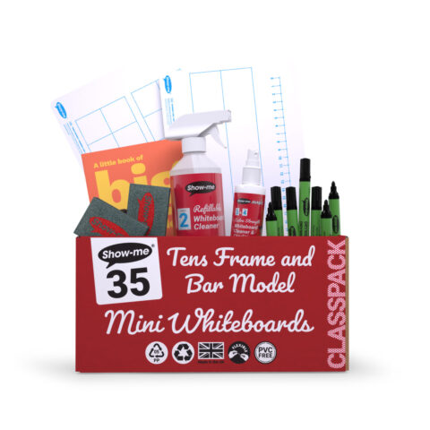 Tens Frame Double-sided A4 Mini Whiteboards - 35, With Accessories
