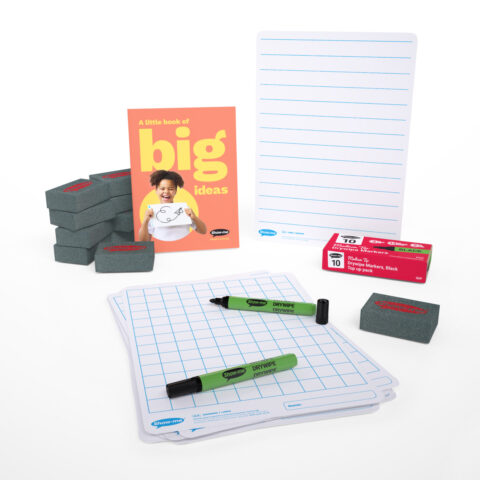 Gridded/Lined Double-sided A4 Mini Whiteboards - 10, With Accessories