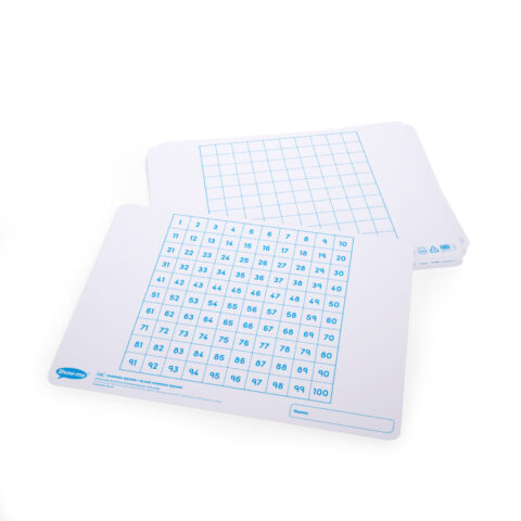 Hundred Square Double-sided A4 Mini Whiteboards - 10, Boards Only