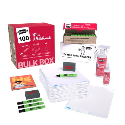 Plain Double-sided A4 Mini Whiteboards - 100, With Accessories