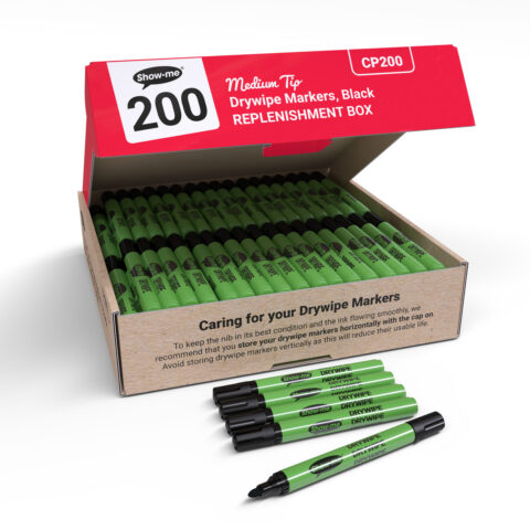 Medium Tip Whiteboard Markers – Black - 200