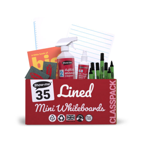 Lined Double-sided A4 Mini Whiteboards - 35, With Accessories