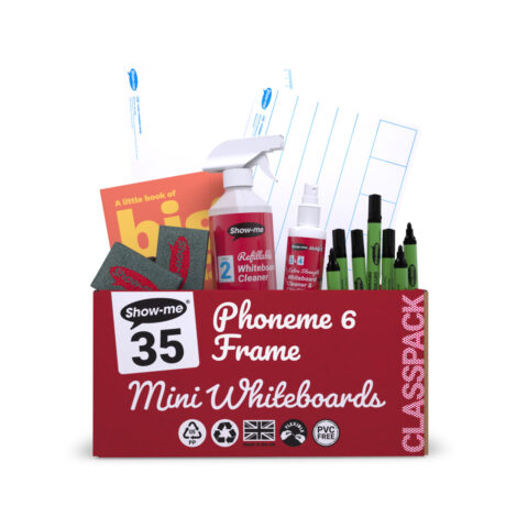 6-Frame Phoneme Double-sided A4 Mini Whiteboards - 35, With Accessories