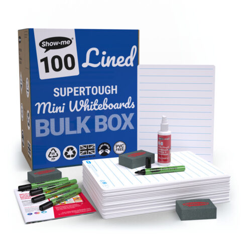 Lined Supertough A4 Mini Whiteboards - 100, With Accessories