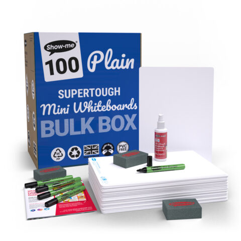 Plain Supertough A4 Mini Whiteboards - 100, With Accessories