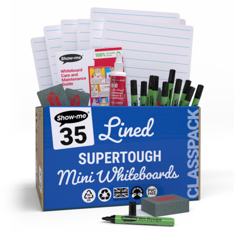 Lined Supertough A4 Mini Whiteboards - 35, With Accessories