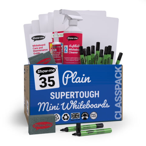 Plain Supertough A4 Mini Whiteboards - 35, With Accessories