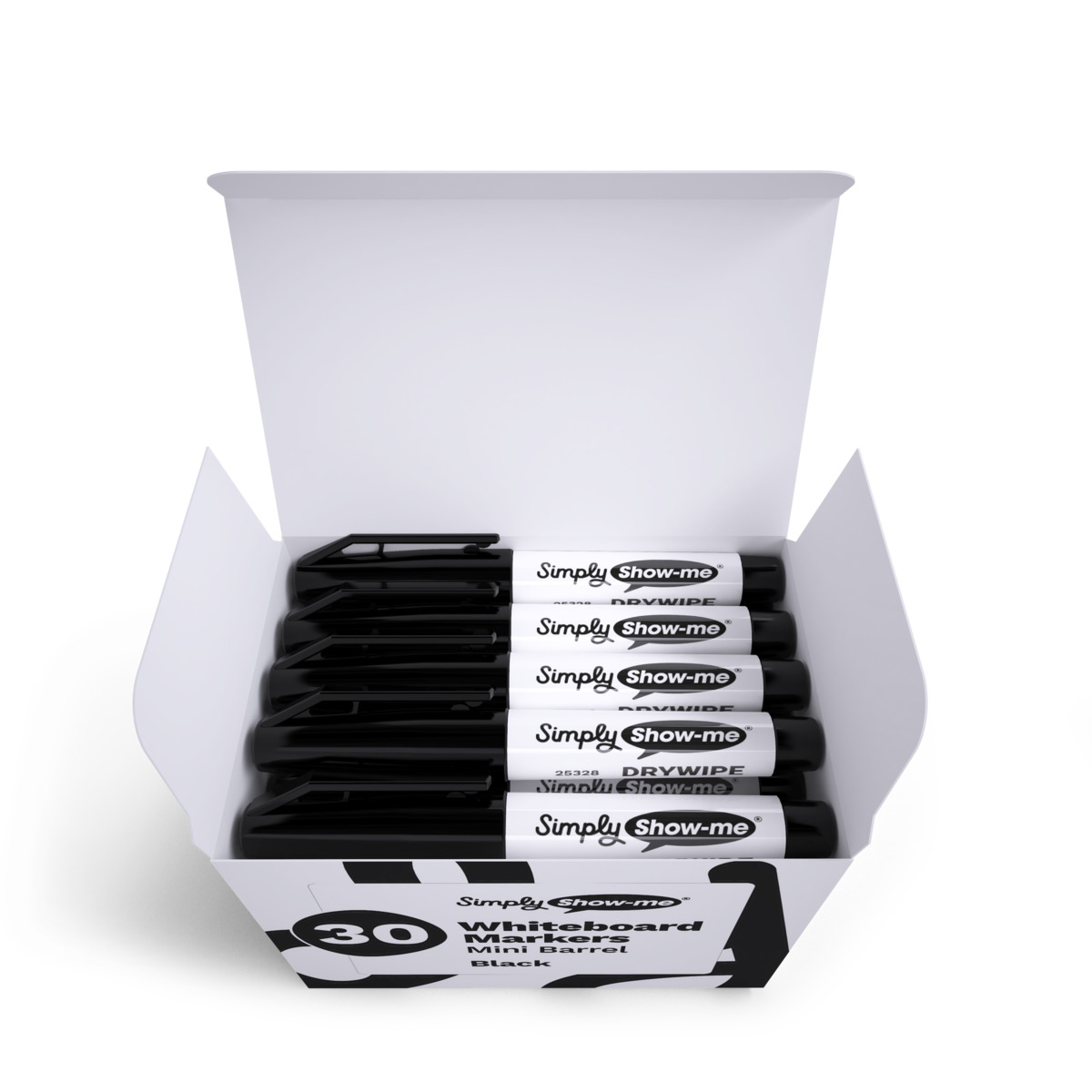 Mini Barrel Whiteboard Markers - Black - Image 5