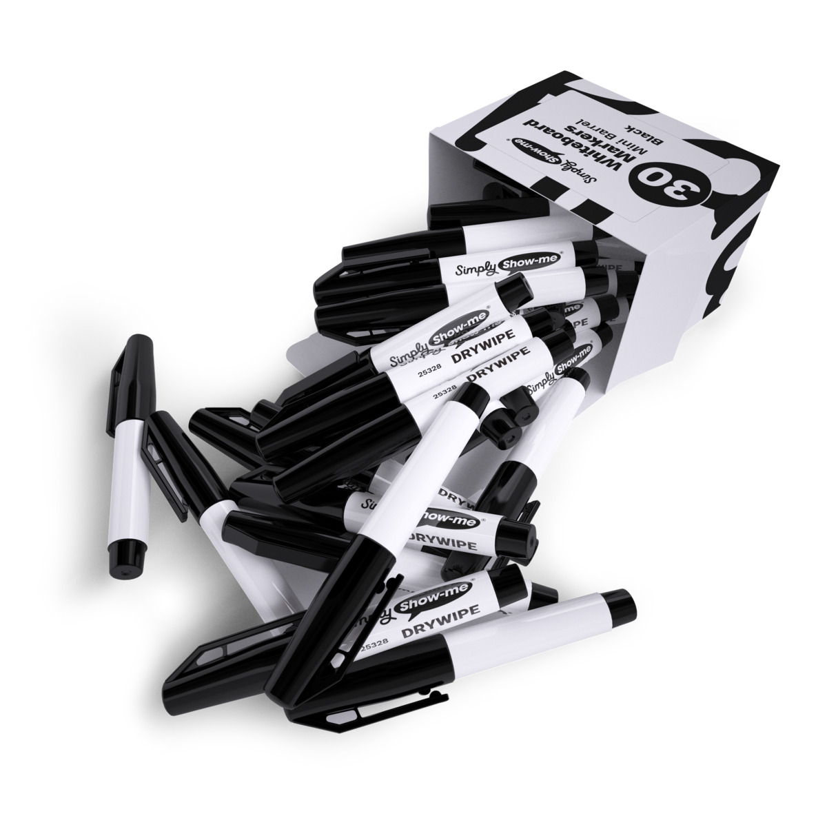 Mini Barrel Whiteboard Markers - Black - Image 7