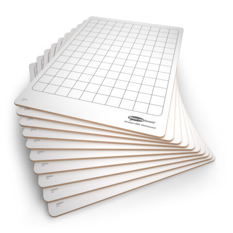 Gridded Rigid Double-sided A4 Mini Whiteboards - 10, Boards Only