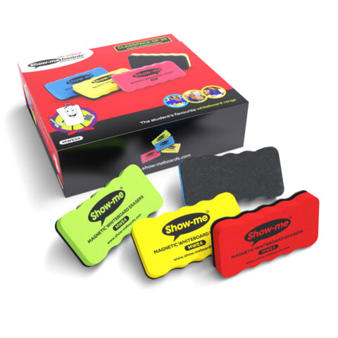 Foam-handled Magnetic Whiteboard Eraser – Assorted Colours - 24