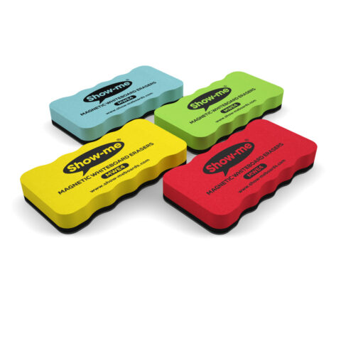 Foam-handled Magnetic Whiteboard Eraser – Assorted Colours - 4