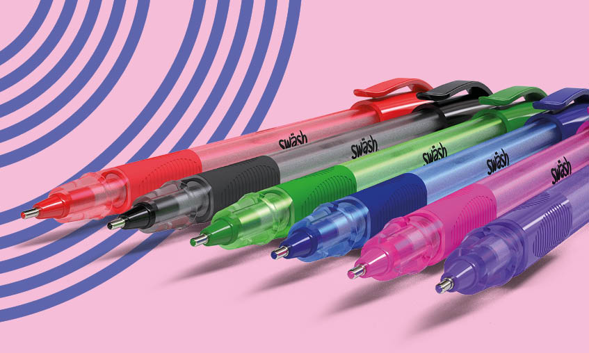 Show-me's range of stationery now includes Swash ballpoint pens.