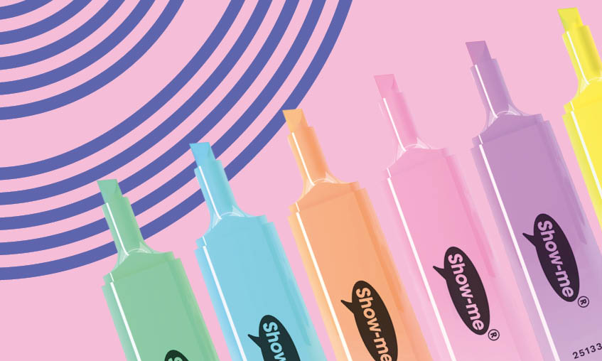 Show-me has expanded their range of highlighters for classroom and office use.