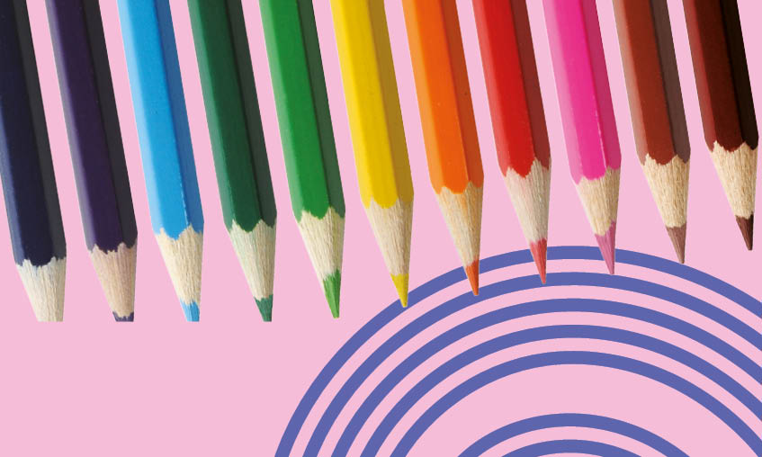 Shop Show-me's stationery range and their collection of coloured pencils.