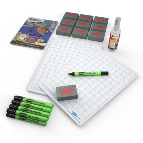 Gridded Supertough A4 Mini Whiteboards - 10, With Accessories