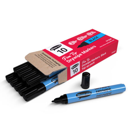 Fine Tip Whiteboard Markers – Black - 10