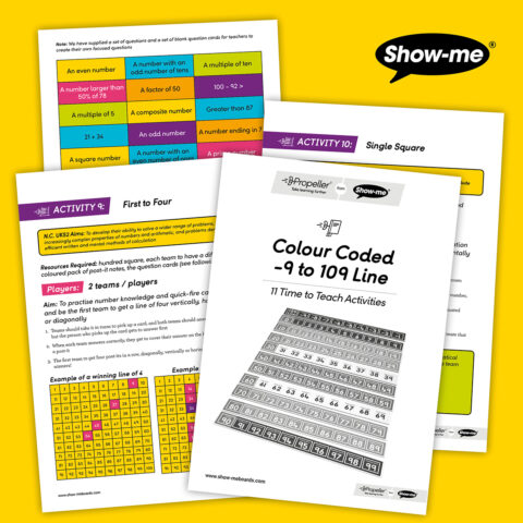 Time to Teach - Colour Coded -9 to 109 Line Colour - Download