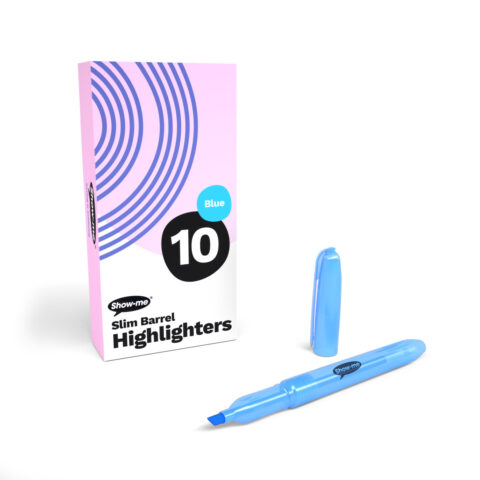 Slim Barrel Highlighters - 10, Blue