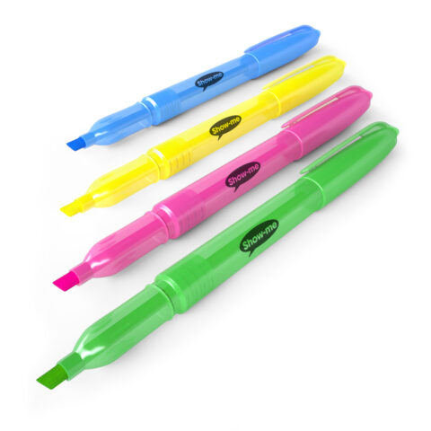Slim Barrel Highlighters - 4, Assorted