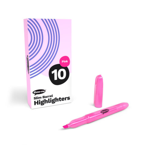 Slim Barrel Highlighters - 10, Pink