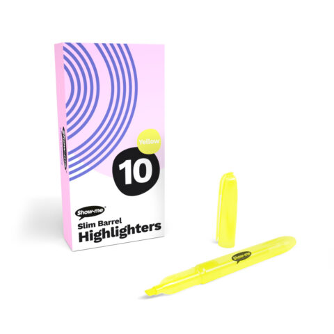 Slim Barrel Highlighters - 10, Yellow